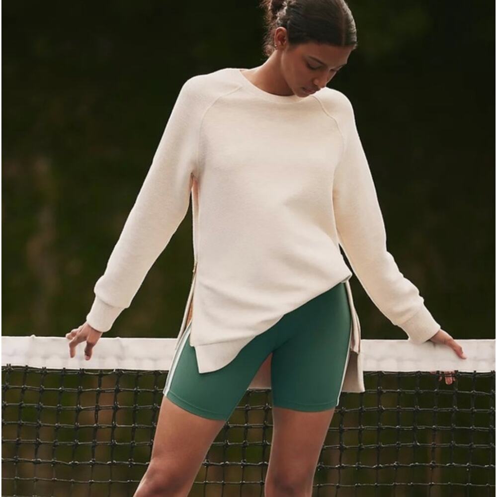 Varley Mae Boyfriend Ribbed Cream Sweatshirt